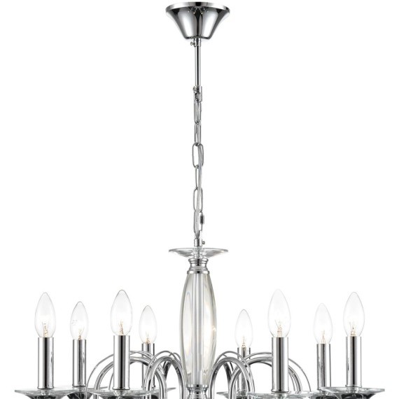 8032/8 CLASSI LN24 хром, металл/хрусталь Люстра подвесная Е14 8*40W 220V LAOKA