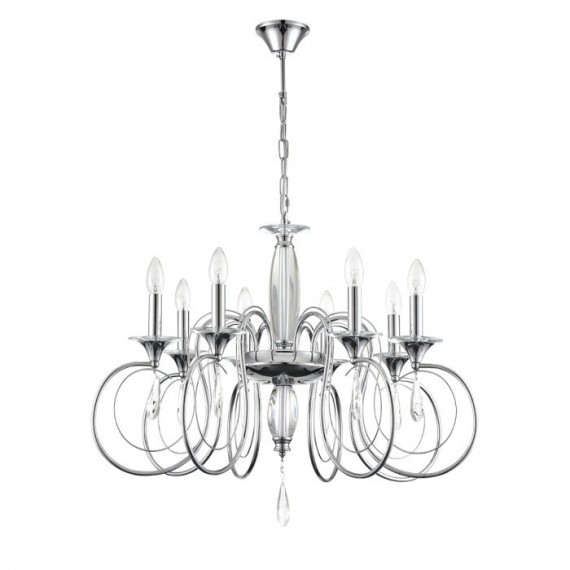 8032/8 CLASSI LN24 хром, металл/хрусталь Люстра подвесная Е14 8*40W 220V LAOKA