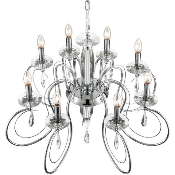 8032/8 CLASSI LN24 хром, металл/хрусталь Люстра подвесная Е14 8*40W 220V LAOKA