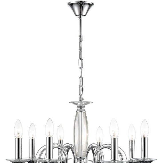 8032/8 CLASSI LN24 хром, металл/хрусталь Люстра подвесная Е14 8*40W 220V LAOKA