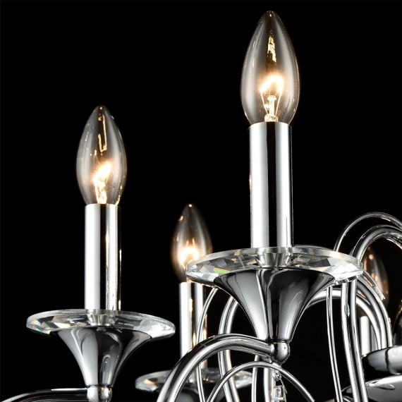 8032/8 CLASSI LN24 хром, металл/хрусталь Люстра подвесная Е14 8*40W 220V LAOKA