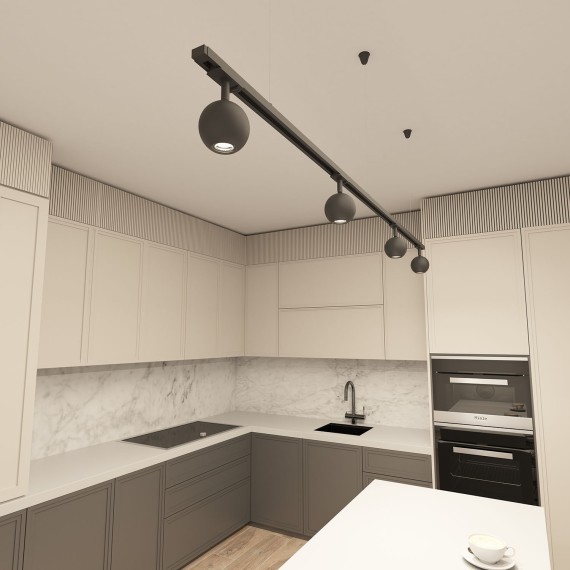 Однофазный двужильный трековый светильник Denkirs DK6070-BK Omra под сменную лампу GU10