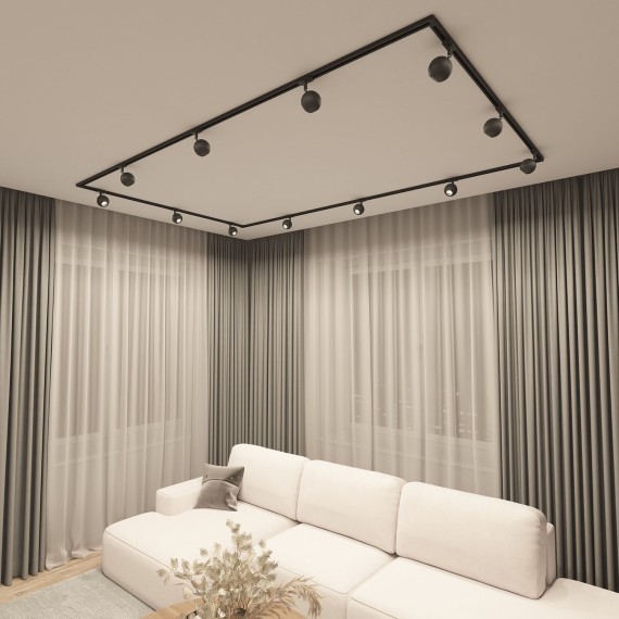 Однофазный двужильный трековый светильник Denkirs DK6070-BK Omra под сменную лампу GU10