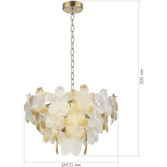 SL6240.203.06 Светильник подвесной ST-Luce золотистый/Прозрачный, январный E14 6*60W TENDER