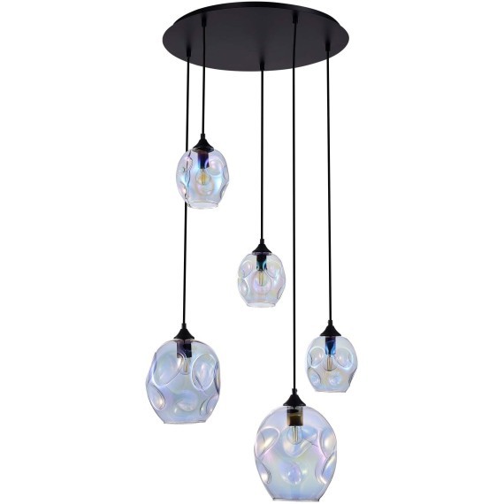 SL1188.403.05 Люстра подвесная ST-Luce Черный/Радужный E14/E27 3+2*40W IDESIA