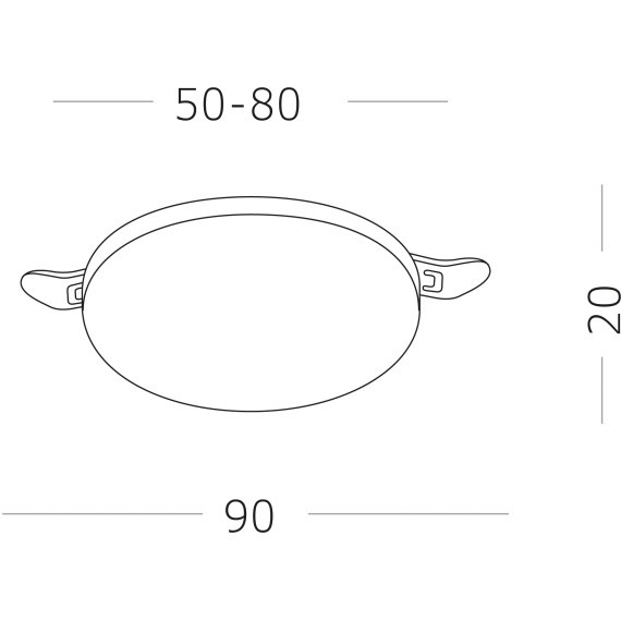 ST700.538.08 Св-к встр. Белый LED 1*8W 3000K 690Lm Ra80 180° IP44 D90xH20 85-265V Встраиваемые светильники