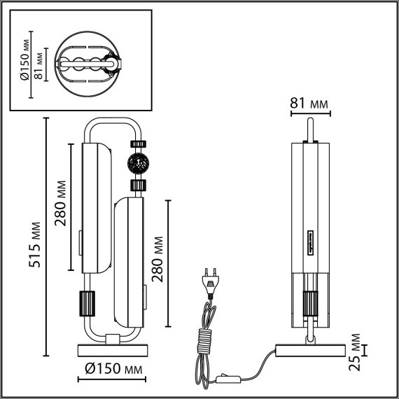 Настольная лампа LED x 10W (5W*2) 3000K LION 5467/10TL