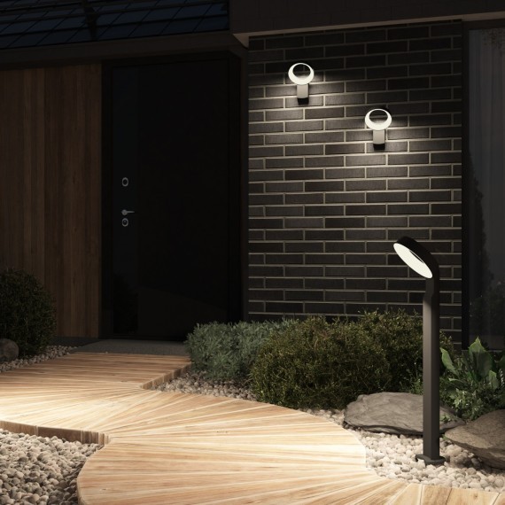 DK9712-BK Настенный светодиодный уличный светильник Denkirs SANVIK, IP65, 12Вт, 3000К, CRI80, 430Лм, 125°