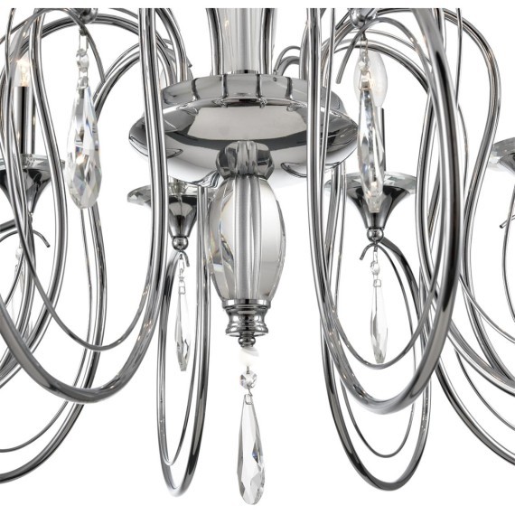 8032/10 CLASSI LN24 хром, металл/хрусталь Люстра подвесная Е14 10*40W 220V LAOKA