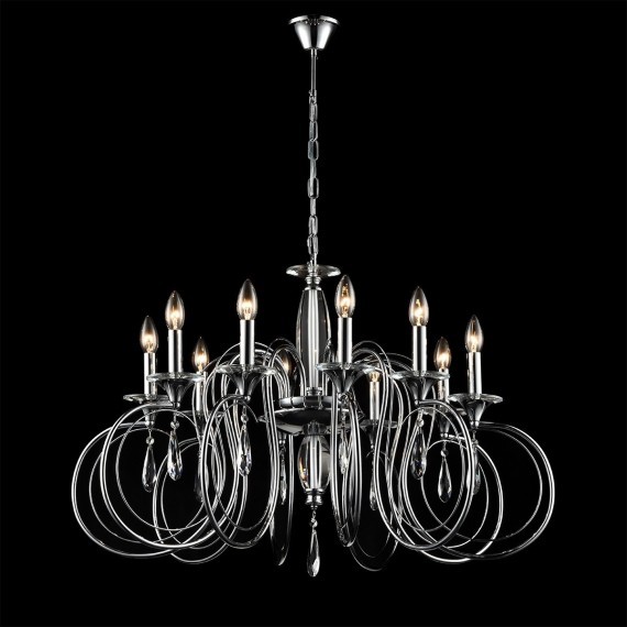 8032/10 CLASSI LN24 хром, металл/хрусталь Люстра подвесная Е14 10*40W 220V LAOKA