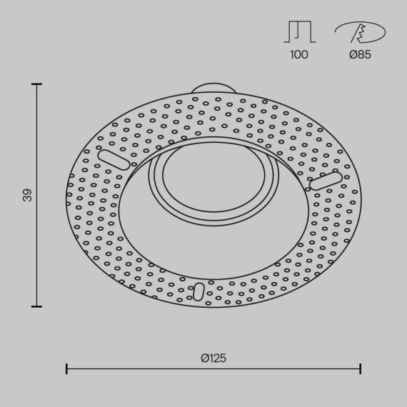 Светильник встраиваемый в стену Maytoni DL042-01W Dot под лампу 1xGU10 50W