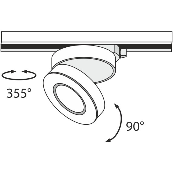 Однофазный двужильный светодиодный трековый светильник Maytoni Unity TR006-1-12W3K-B4K Magic 4000К 1000Лм CRI80+ 36° 12Вт