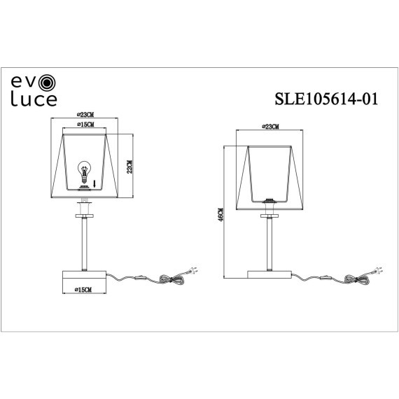 SLE105614-01 Прикроватная лампа Хром/Светло-голубой E14 1*40W PERAMONE