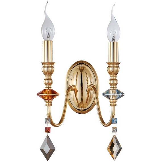 Бра Crystal Lux MERCEDES AP2 GOLD/COLOR