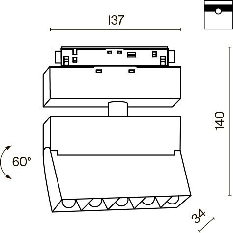 TR077-2-10W3K-B Трековый магнитный светодиодный светильник Maytoni Gravity CRI90+ 3000К 513Лм 30° 10Вт