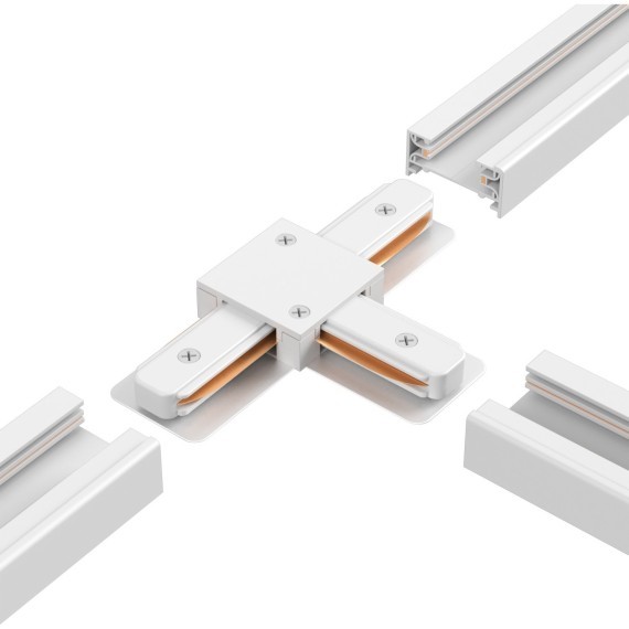 Т-образный соединитель для накладных однофазных шинопроводов Crystal Lux CLT 0.211 08 WH