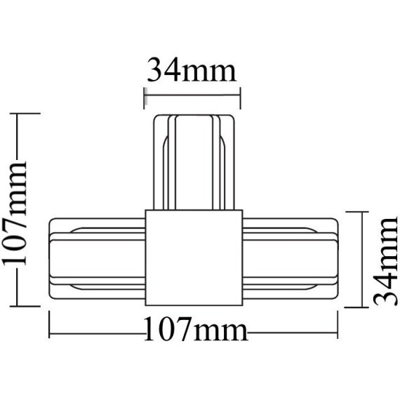 Т-образный соединитель для накладных однофазных шинопроводов Crystal Lux CLT 0.211 08 WH