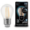 105802205-D Лампа Gauss Filament Шар 5W 450lm 4100К Е27 диммируемая LED 1/10/50
