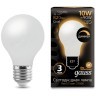 102202110-D Лампа Gauss Filament А60 10W 820lm 2700К Е27 milky диммируемая LED 1/10/40