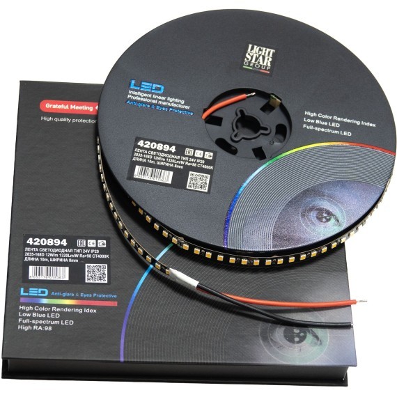 Лента  светодиодная 8mm 24V 12W/m 168leds/M 1320LM/m Lightstar Lightstar 420894