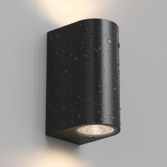 DK9791-BK Черный настенный уличный светильник Denkirs NARVIK IP44 2хGU10, черный, алюминий