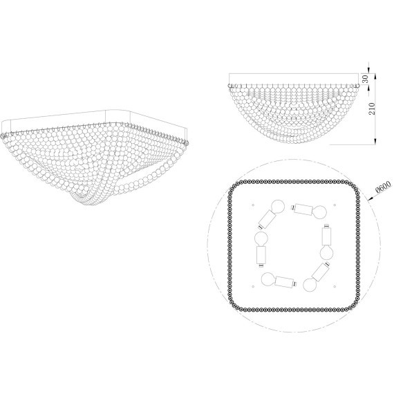 Люстра потолочная Stilfort 2169/05/06C серия Marelli