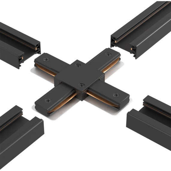 Х-образный соединитель для накладных однофазных шинопроводов Crystal Lux CLT 0.211 09 BL