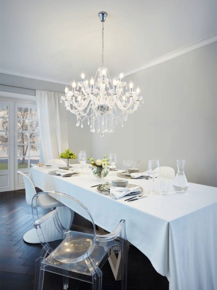 39103 BASILANO BASILANO 1 Люстра потолочная с большим кол-вом ламп E14, 720Вт, хромированный металл, прозрачное стекло