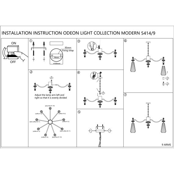 Люстра E14 9*40W TERRA 5414/9