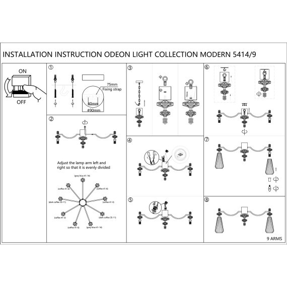 Люстра E14 9*40W TERRA 5414/9