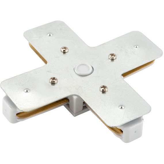 Х-образный соединитель для накладных однофазных шинопроводов Denkirs TR1104-WH