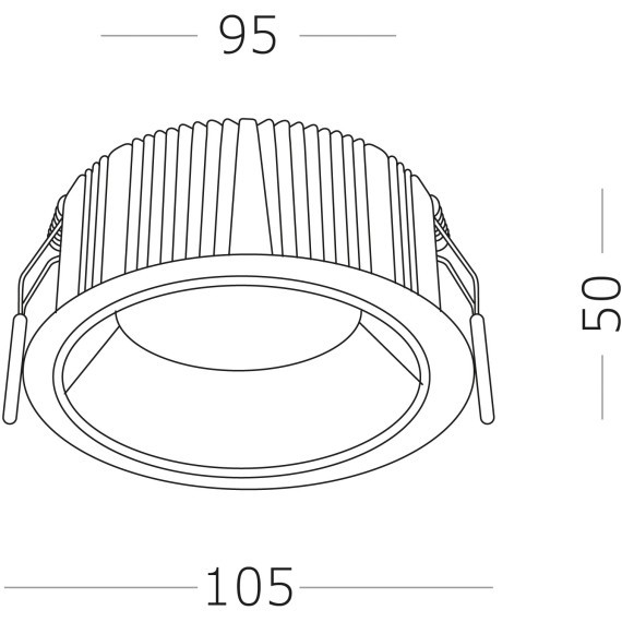 ST755.438.12 Св-к встр. Черный LED 1*12W 3000K 1 080Lm Ra80 120° IP20 D105xH50 100-240V Встраиваемые светильники