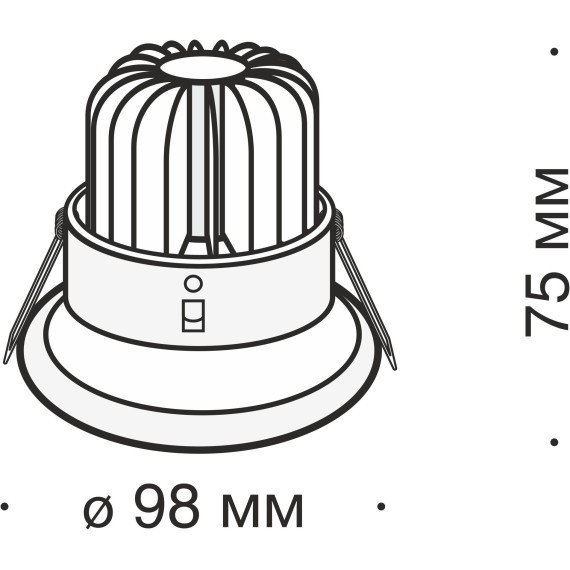 Встраиваемый светильник Maytoni DL031-2-L12B Yin светодиодный LED 12W