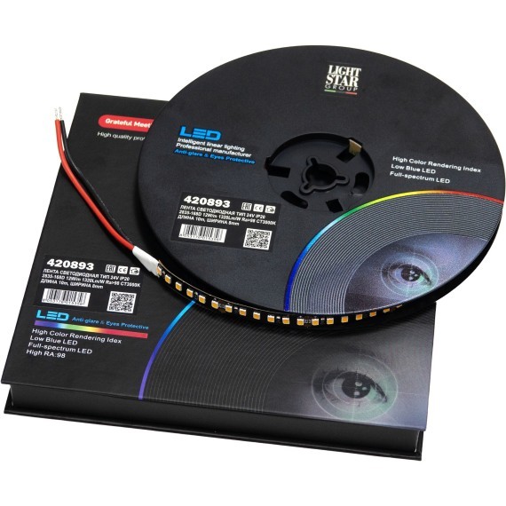 Лента  светодиодная 8mm 24V 12W/m 168leds/M 1320LM/m Lightstar Lightstar 420893