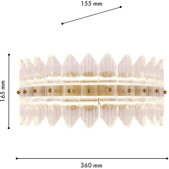 4754-1W, Бра, D155xW360xH165, LEDx14,5W, 1082LM, 3000K, included
