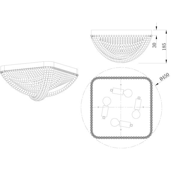 Люстра потолочная Stilfort 2169/09/04C серия Marelli