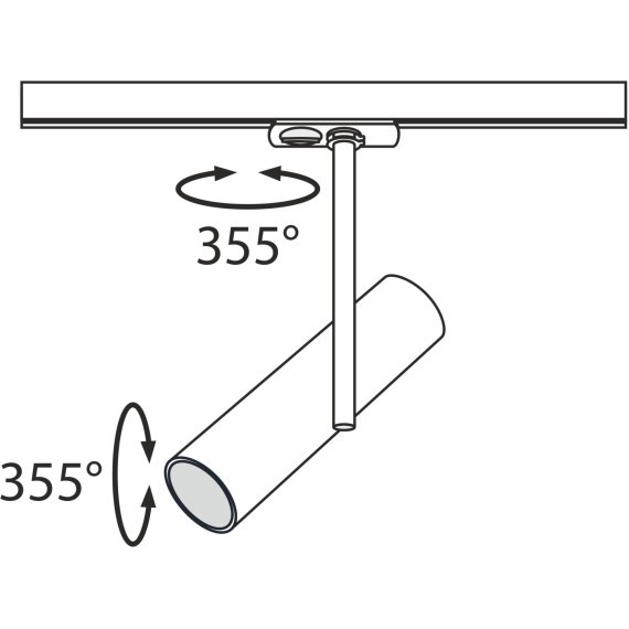 Однофазный двужильный трековый светильник Maytoni Unity TR005-1-GU10-B Elti под сменную лампу GU10