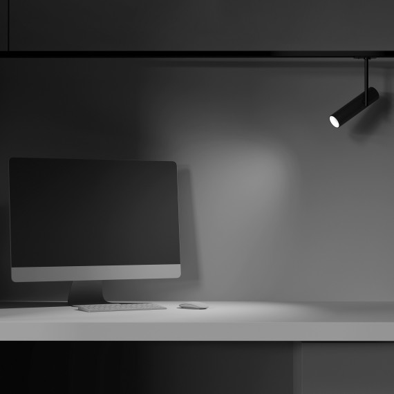 Однофазный двужильный трековый светильник Maytoni Unity TR005-1-GU10-B Elti под сменную лампу GU10