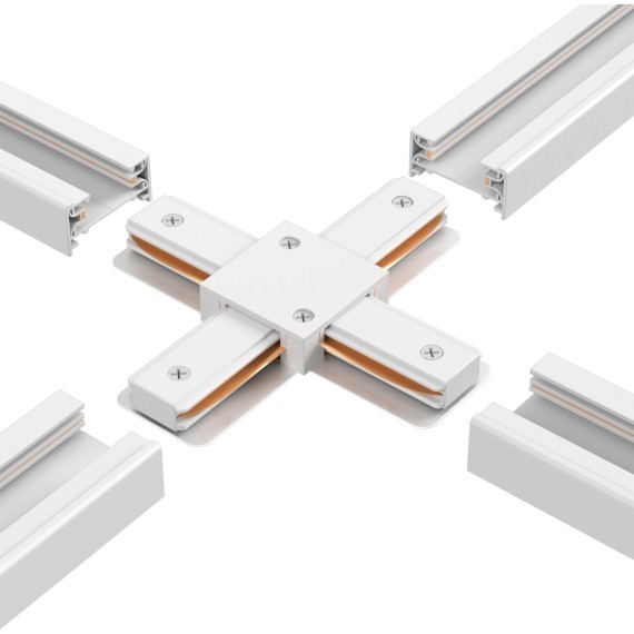 Х-образный соединитель для накладных однофазных шинопроводов Crystal Lux CLT 0.211 09 WH