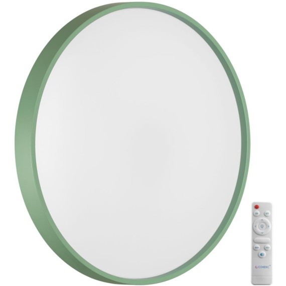 7743/DL COLOR SN Светильник светодиодный потолочный пластик/белый/зеленый LED 48Вт 3000-6000К D380 IP43 пульт ДУ MAVIC