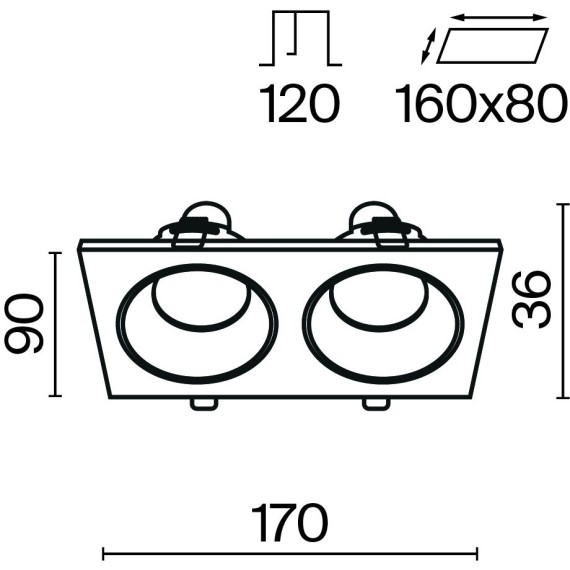 Встраиваемый светильник Technical DL033-2-02B