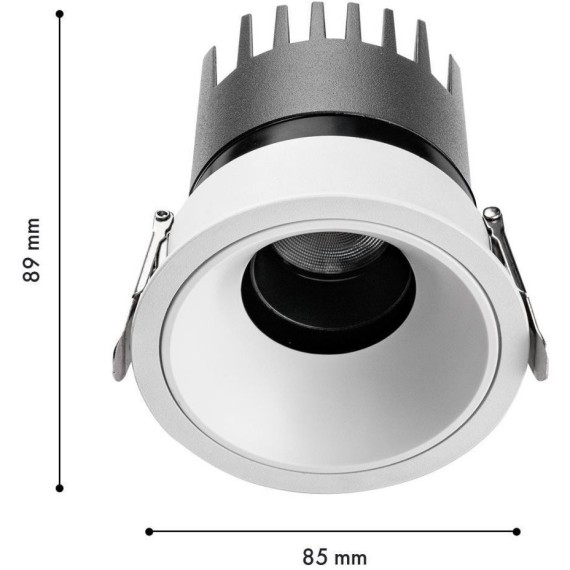 4788-1C Встраиваемый влагозащищенный светодиодный светильник с доп. рамкой под штукатурку, белый, 9Вт 450Лм 3000;4000;6000K CRI90+ 45° IP65