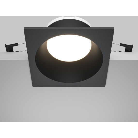 DL126-GX53-SQ-B Квадратный черный встраиваемый влагозащищенный светильник под сменную лампу GX53 IP44 Maytoni Share