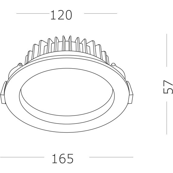 ST752.548.24 Св-к встр. Белый LED 1*24W 4000K 1 920Lm Ra80 100° IP44 D165xH54 100-240VV Встраиваемые светильники