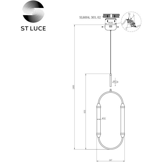 SL6004.303.02 Подвес ST-Luce Латунь/Белый LED 2*4W 3000K OLBIA