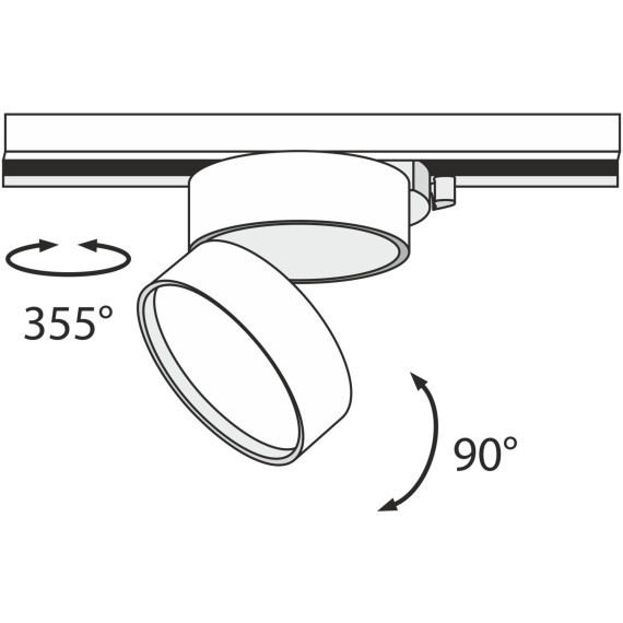 Однофазный двужильный светодиодный трековый светильник Maytoni Unity TR007-1-18W3K-W4K ONDA 4000К 1500Лм CRI80+ 120° 18Вт