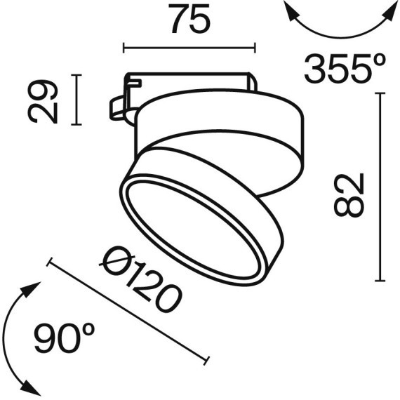 Однофазный двужильный светодиодный трековый светильник Maytoni Unity TR007-1-18W3K-W4K ONDA 4000К 1500Лм CRI80+ 120° 18Вт