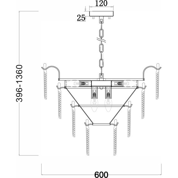 Люстра подвесная Freya FR5143PL-09G Hloya под лампы 9xE14 60W