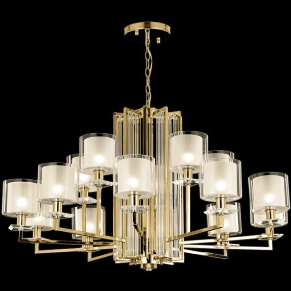 Люстра Crystal Lux NICOLAS SP-PL10+5 GOLD/WHITE