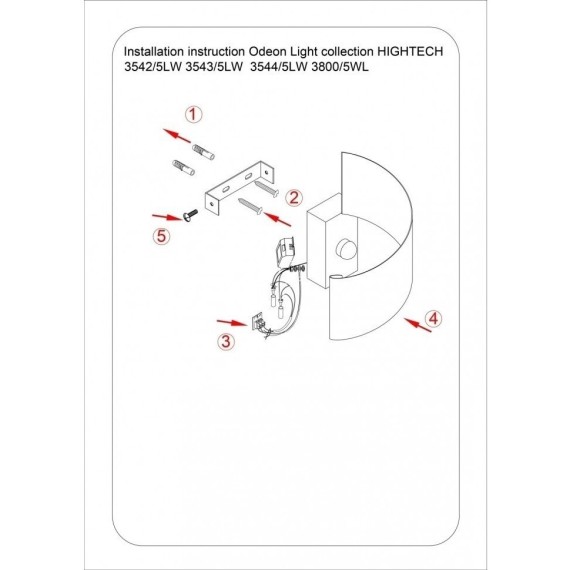 Бра Odeon Light 3544/5LW BOCCOLO светодиодная LED 5W